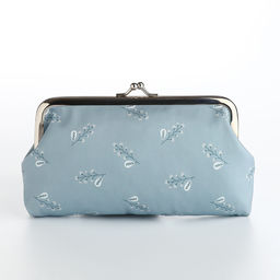 Косметичка женская на фермуаре, маленькая, с принтом Ветка ягод, серая - Simaland фото 2