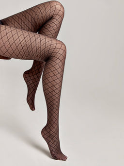 Колготки фантазийные CONTE Колготки с геометрическим рисунком AFINA grafit - Conte elegant фото 2