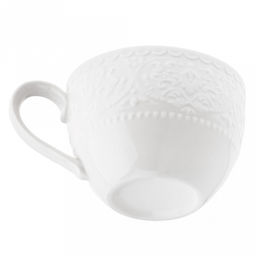 Русь Чашка фарфоровая 210мл, д8,6см h6см, глянцевая глазурь, белый, рельефный декор (Китай) - Домашняя мода фото 4