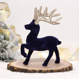 Цена за 2 шт. Фигурка новогодняя "Зимний олень" 9.5*4.5*12 см, Сапфир