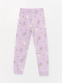 Bisiklet Yaka Bask?l? Uzun Kollu K?z ?ocuk Pijama Tak?m? 2li