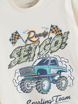 Bisiklet Yaka Bask?l? Erkek ?ocuk Ti??rt