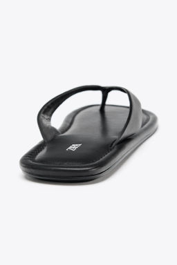 FLAT LEATHER SANDALS - Zara фото 5