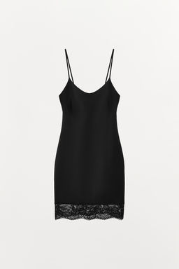 VESTIDO CORTO MEZCLA POLIAMIDA ENCAJE / Negro - Zara фото 5