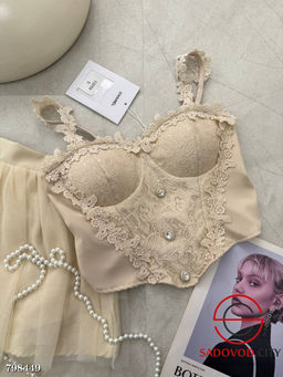 костюм женский в комплекте: корсет, юбка-шорты - Bruno фото 3