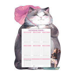 Цена за 2 шт. Расписание уроков А3, арт. 72576/ 50 КОТ С ЗОНТИКОМ (297х420 мм, материал: мелованный картон 235 г/м