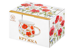 Кружка 250 мл 11*8,5*7 см Маки бочонок, фарфор NEW BONE CHINA - Elan gallery фото 10