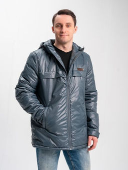 Куртка на флисе "Деми" серый