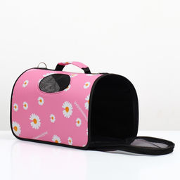 Сумка-переноска каркасная Цветы, размер S, 37,5 х 17 х 22 см - Пижон фото 4