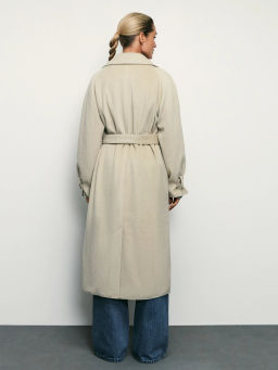 Двубортное пальто с поясом / Zarina фото 5