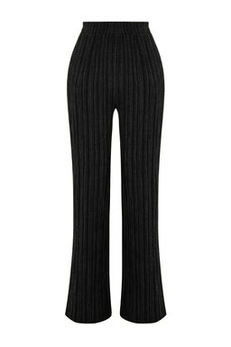 Siyah Beli Lastikli Dokulu Kumas Dokuma Pantolon TWOSS24PL00142