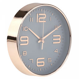 Часы настенные Элизиум д19,4см, h4см, мягкий ход, циферблат графит; цифры арабские, розовое золото; корпус пластик, золотой; в коробке (Китай) - Домашняя Мода фото 2