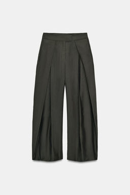 PANTAL?N WIDE LEG PLIEGUES ZW COLLECTION / Khaki - Zara фото 5