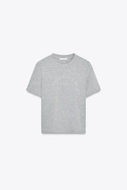 T-SHIRT WITH METALLIC THREAD SLOGAN - Zara фото 4