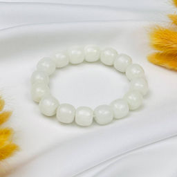 Браслет из белого Нефрита 19 см