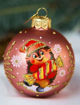 (цена за 2 шт) Елочный шар Ёжик с конфеткой КУ-65-234075