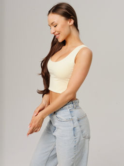Женский укороченный топ Lingeamo кремовый ЛТ-09 (131)  фото 5