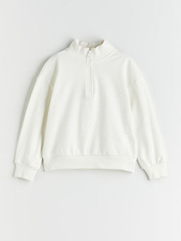 Dik Yaka K?z ?ocuk Sweatshirt