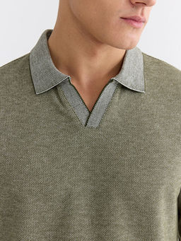 Polo Yaka Erkek Sweatshirt