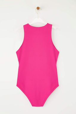 Ac?k Pembe Halter Yaka Vucuda Oturan Esnek Alttan C?tc?tl? Orme Body TWOSS20BD0044