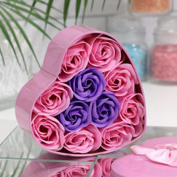 Мыльные розочки, фиолетовые и розовые, набор 11 шт. - SB BEAUTY фото 3