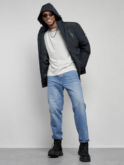 Куртка спортивная мужская зимняя с капюшоном темно-синего цвета 8360TS - Wonderrman фото 17