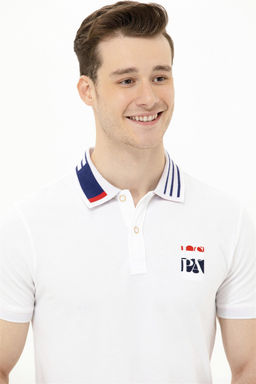 Мужская белая футболка с воротником поло - U.s. polo assn фото 10