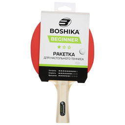 Ракетка для настольного тенниса BOSHIKA Beginner 1*, для любителей, накладка 1.5 мм, прямая ручка  фото 11
