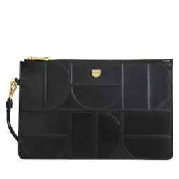 Итальянская кожаная женская сумочка-клатч DuDu серии Bogota | черно-нюдовый