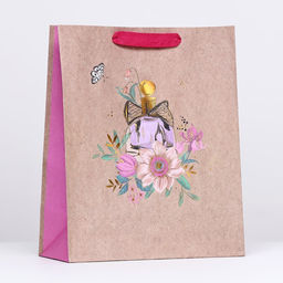Пакет крафт Цветочная композиция 26 х 32 х 12 см