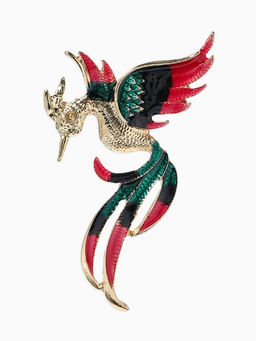 Брошь «Феникс» , цветная в золоте