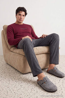 Bordo Regular Bask_l_ Homewear Pijama Tak_m_ TMNAW27PT00001 - Trendyolmilla фото 2