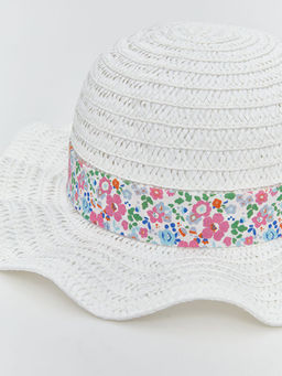 ?i?ek Desenli K?z ?ocuk Has?r ?apka