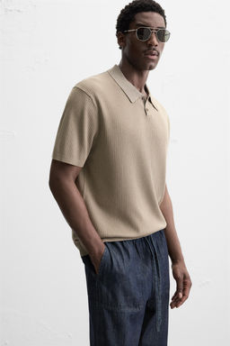RIB KNIT POLO SHIRT - Zara фото 5
