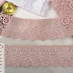 Кружево гипюр KRUZHEVO арт.TR 8GB014 шир.65мм цв.17 розовый уп.9м