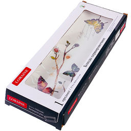 60135 Блюдо сервировочное 28х10,6х3см Бабочки в саду доломит LR (х24) - Mayer&boch фото 3