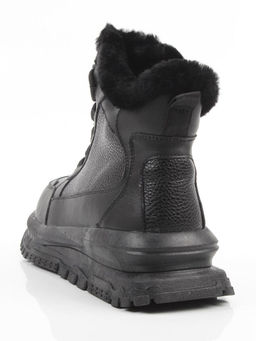 04-WG044-1M BLACK Кроссовки зимние женские (натуральная кожа, 100% шерсть)