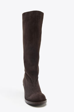 SPLIT SUEDE KITTEN HEEL BOOTS - Zara фото 5
