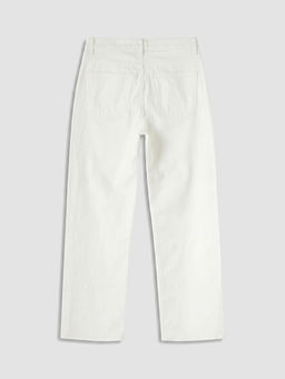 Straight Fit ?nci ??lemeli Kad?n Jean Pantolon