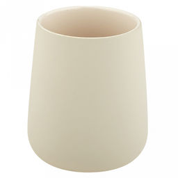 Набор для ванной "Эстетик" 3 предмета: дозатор для мыла 410мл; мыльница 11х8,6х2,2см; стакан для зубных щеток 410мл; фурнитура пластик, керамика, матовая глазурь, кремовый, в коробке (Китай)