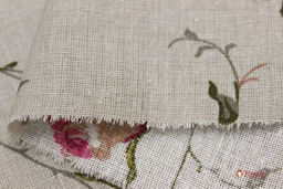 Бязь Зайцевские розочки на серо-бежевом (розовые бутоны), СОРТ2, ш.1.5м, хлопок-100%, 120гр/м.кв - Купава фото 3