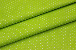 Сатин Белое пшено на лаймовом, СОРТ2, ш.1.60м, хлопок-100%, 110гр/м.кв - Купава фото 2