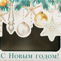 Цена за 2 шт. Коробка подарочная новогодняя складная «С Новым годом!», 16.5×12.5×5 см