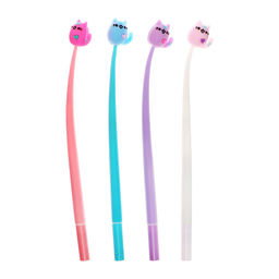 Цена за 48 шт. Ручка - прикол гелевая Котик, синий стержень, МИКС - Calligrata фото 2