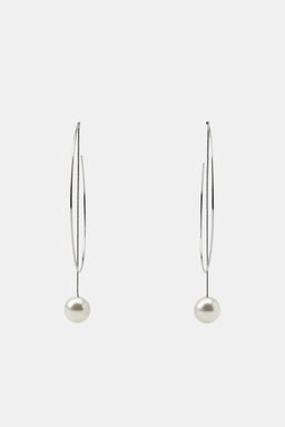 MAXI FAUX PEARL HOOP EARRINGS - Zara фото 3