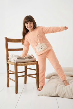 Pembe Mini Me Pelus Orme K?z Cocuk Pijama Tak?m? TKDAW26PT00014 - Trendyolmilla фото 13