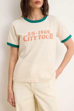 Tas Slogan Regular Bisiklet Yaka Standart Kol K?sa %100 Pamuk Orme T-Shirt TWOSS26TS00213 - Trendyolmilla фото 3