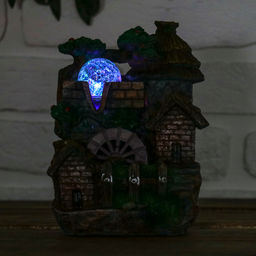 Фонтан настольный «Дом с соломенной крышей», 13×17 см, с подсветкой