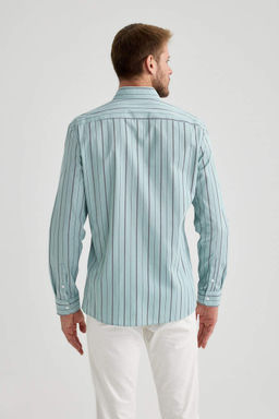 Рубашка в полоску с длинным рукавом Modern Fit - Defacto фото 9