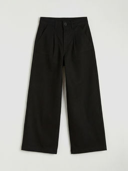 Wideleg Pileli K?z ?ocuk Gabardin Pantolon